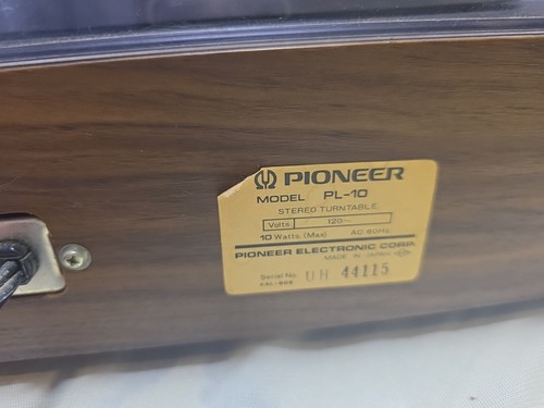 Pioneer vintage manual - pioneer, pl-10