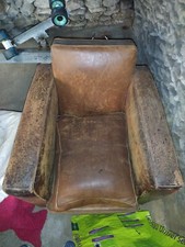 Fauteuil club en cuir Vintage