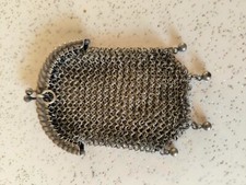 Ancien porte monnaie aumônière côte de maille double compartiments