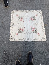 Nappe Carrée Neuve 84x84 cm - Style Broderie Richelieu Florale - Écru