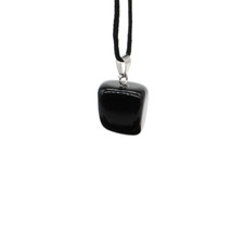 Pendentif pierre naturel Onyx noir polis
