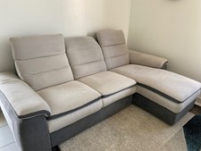 canapé d'angle gris, 3 places