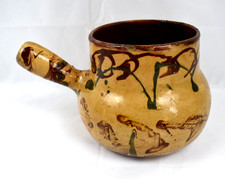 RARE DAUBIERE EN TERRE CUITE VERNISSEE VALLAURIS JASPE DEBUT XXe SIECLE