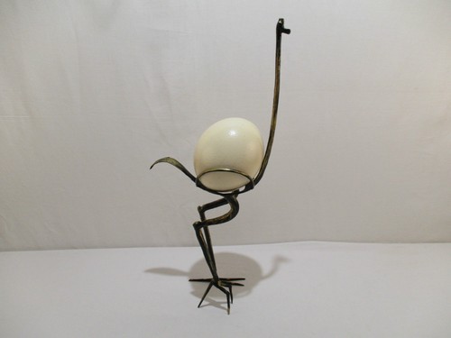 Oeuf autruche sculpture - autruche, en