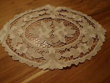 Linge ancien Napperon ovale en