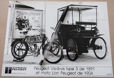 1988 PEUGEOT VIS A VIS 1891 MOTO 1904 Photo Foto Presse Originale *Brochure