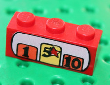 Lego Fabuland Red Brick 1x3 ref 3622pb003  Set 3623 3796 3675 3679 3668