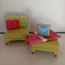 Canapé lit transformable ottoman BARBIE VINTAGE 2005 Totally Real House sofa TV