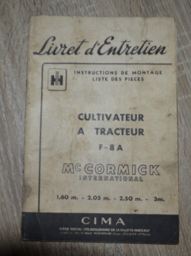 Ancien livret entretien - livret, d'entretien