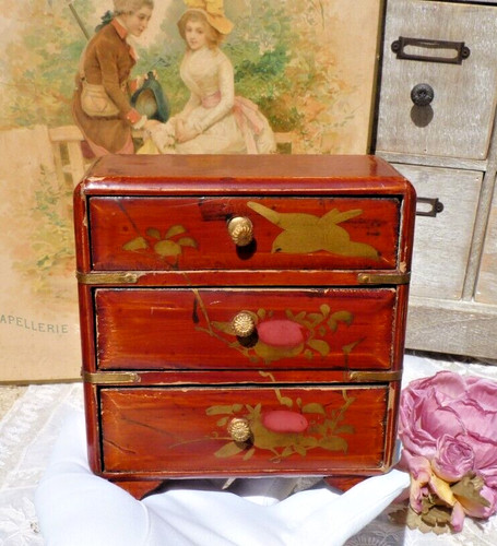 Ancien coffret bijoux - coffret, bijoux/
