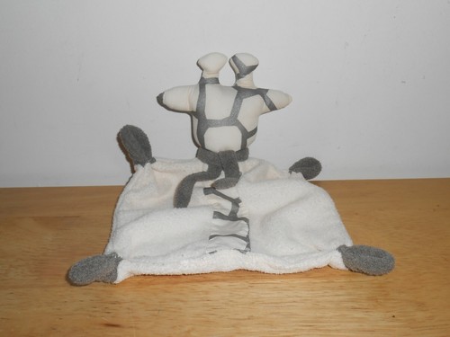 Doudou plat girafe blanc gris - girafe,