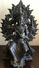 CHINE ancienne statuette asiatique En Bronze H 14cm old Asian bronze statuette