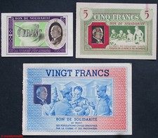 Lot de 3 bons de solidarité