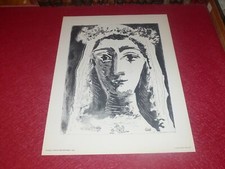 ART XXe PICASSO JACQUELINE MARIEE 1er état 1rst Print 1971 67x50 cm Cercle d'Art
