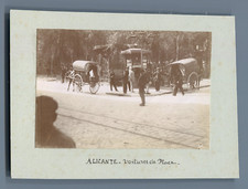 Espagne, Alicante, Voitures de Place  Vintage print.  Tirage citrate  6x8 