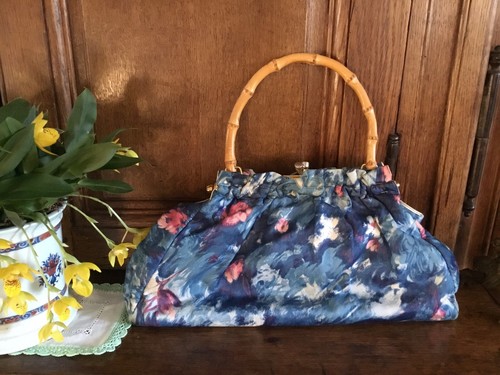 Sac main tissus fleurs sur - main,
