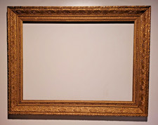 ANCIEN CADRE BOIS STUC DORÉ MOTIF FLORAL 73 cm x 56,5 c FEUILLURE 61 cm x 44,5 c