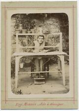 E891 Photo vintage Normandie Orne Eugène Monnin Scie à découper vieux métier1894