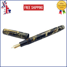 STYLO PLUME VINTAGE CONWAY STEWART N° 240 GRIS ET NOIR 14K OBLIQUE LARGE...