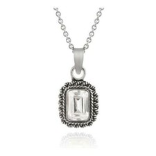 925 Argent Zircone Émeraude Coupe Pendentif Vintage,
