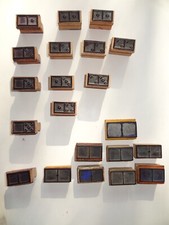 21 tampons anciens ecoles dominos rectangles scrapbooking N31