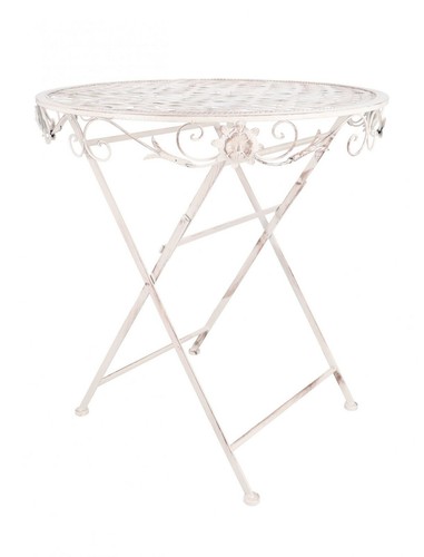 Petite table fer blanc - fer,