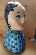 marotte tête coiffe reproduction 18 éme papier mâché