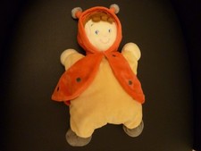 w6- DOUDOU FORME COUSSIN GARCON COCCINELLE NICOTOY jaune gris rouge - NEUF *