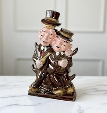 Ancienne Statuette Laurel Et Hardy En Céramique collection décoration