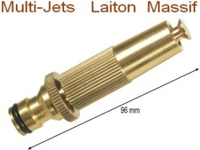 Lance d'Arrosage 100% laiton ,Réglable Multi-Jets ,Enclenchement Rapide Standard