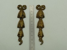 Paire anciennes garnitures chutes ornements décoration meuble,  bronze ou laiton