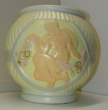*IMPORTANT CACHE POT ART DECO Faïence Craquelée Femmes Nues ORCHIES LEJAN 1930 D