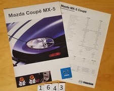 MAZDA MX-5 COUPE Prospectus Suisse + prix 4+2 pages Fr 1999 Miata