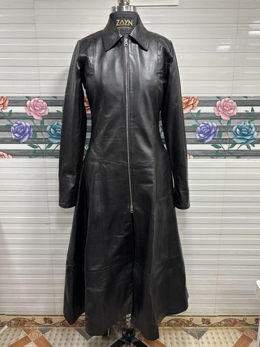 Robe longue cuir agneau - longue, en