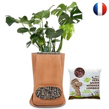 Lombricomposteur en terre-cuite Naturel Transfarmers + 250gr de Vers