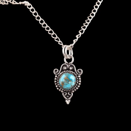 Pendentif charme bleu naturel