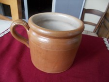 Ancien pot à rillettes, graisse , sel, en grès,  marqué 2.