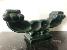 Bougeoir En Faience Signé SR