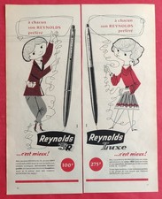 PUBLICITE DE PRESSE: Stylo REYNOLDS Luxe et Eau CONTREXEVILLE 1959