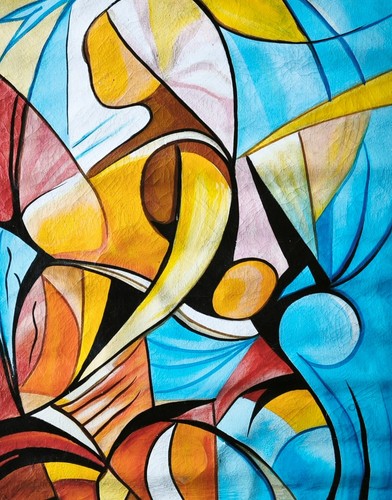 Tableau harmonie cubiste - tableau,