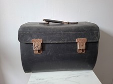 Ancienne Sacoche à Outils en Cuir Plombier Electricien Pêche Cartable Vintage