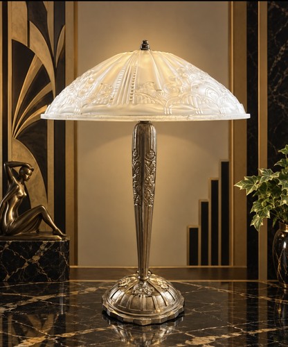 Lampe table bronze art - lampe, de