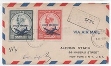 MONACO - MONTE CARLO - Enveloppe -  Poste Aérienne  -  50 F et 100 F. Louis II