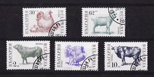 BULGARIE  série animaux de la ferme  poule vache bouc dindon taureau  1991
