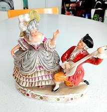 Couple Galant Vintage GDR Porcelaine De Saxe, Ceramique, Figurine - Germany