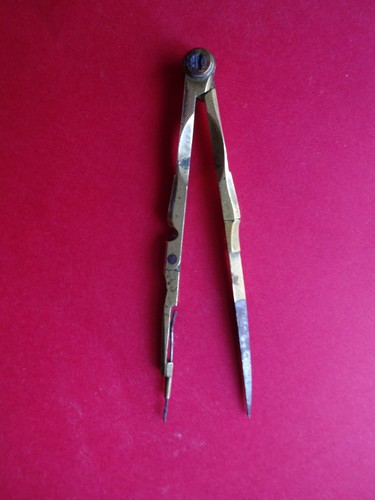 Ancien compas laiton 12cm - compas,