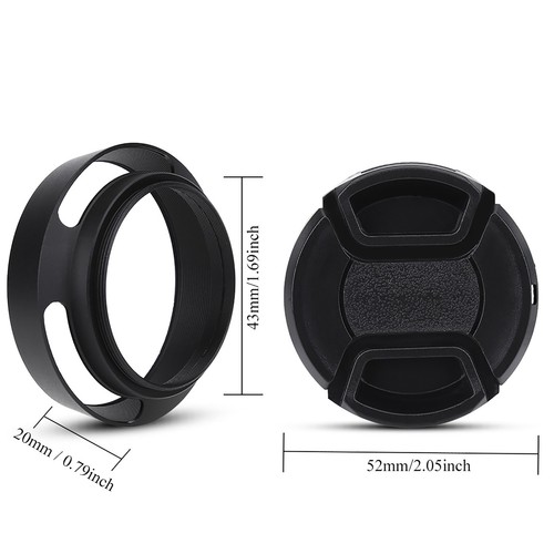 43mm black metal lens hood - metal,