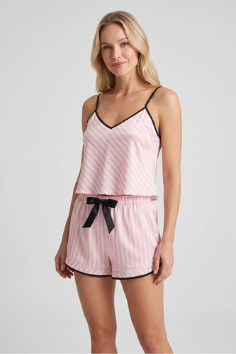 Ensemble pyjama satin rose - ensemble,