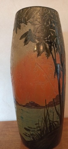 Vase verre gravé à - verre,