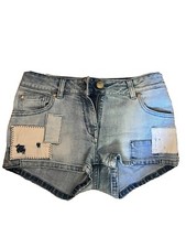 Pierre Balmain Denim Shorts B Logo Patchwork Size 24
